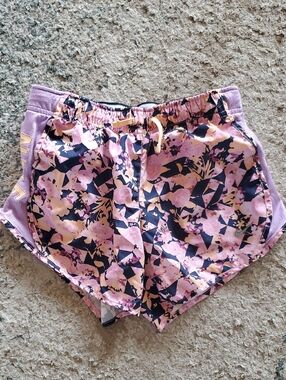 Nike Girls’s Pink and Navy Floral Athletic Shorts